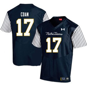 Notre Dame Fighting Irish Men's Jack Coan #17 Navy Under Armour Alternate Authentic Stitched College NCAA Football Jersey VGA5699KO